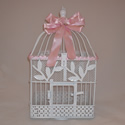 pink and white butterfly display cage.