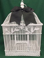 LarLarge white cage with black trim
