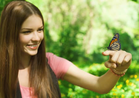 Photo shoot of young lady doing a butterfly release in Louisville Kentucky.